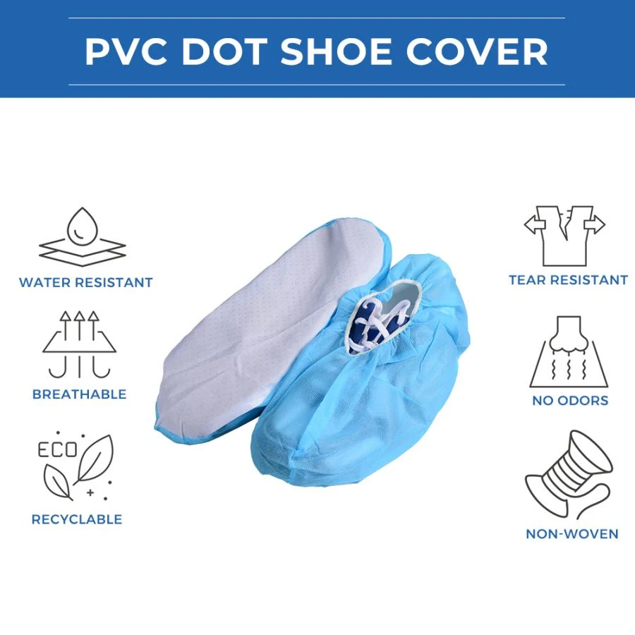 Disposable Slip Resistant PVC Dotted Shoe Cover