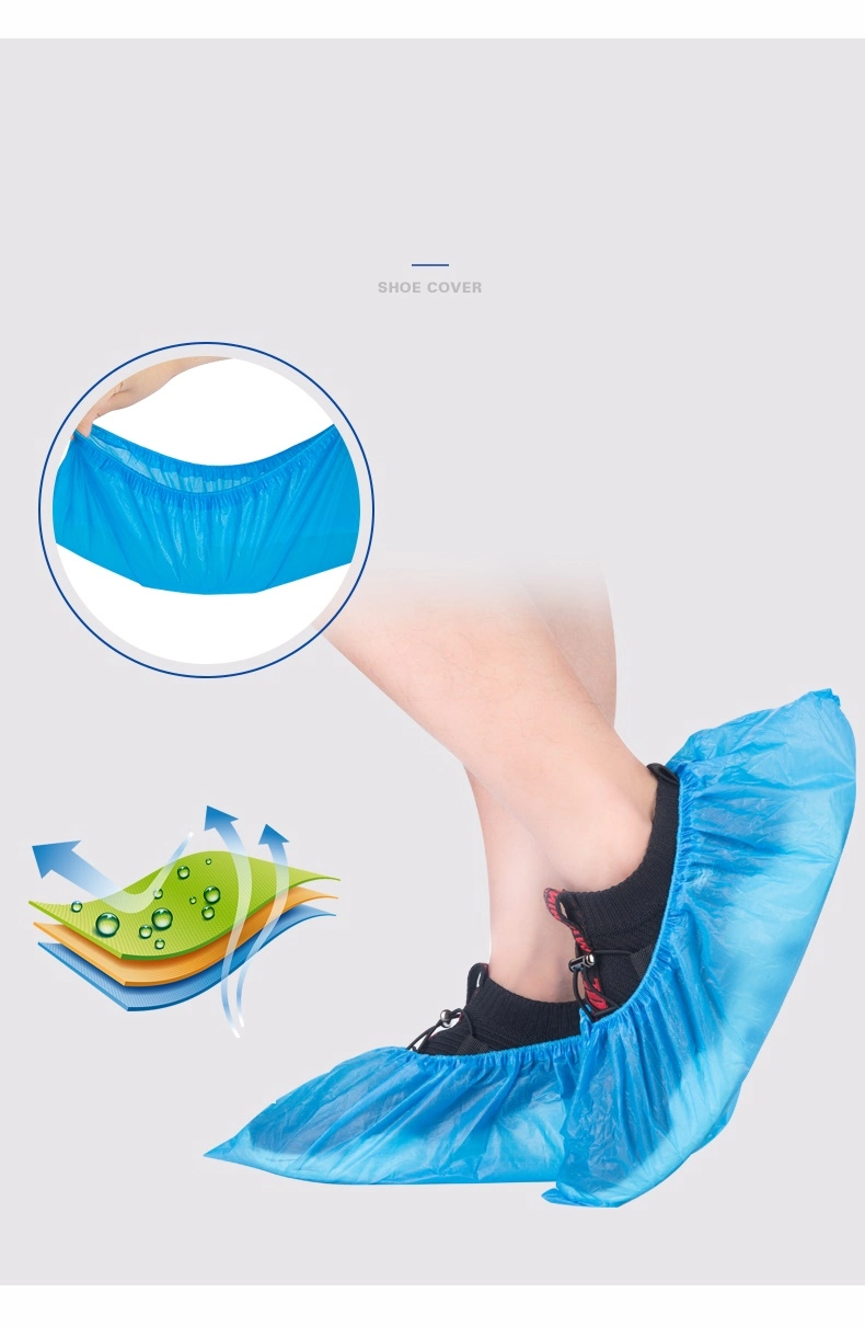 CE PPE Medical CPE Shoe Cover Disposable Waterproof Shoecover